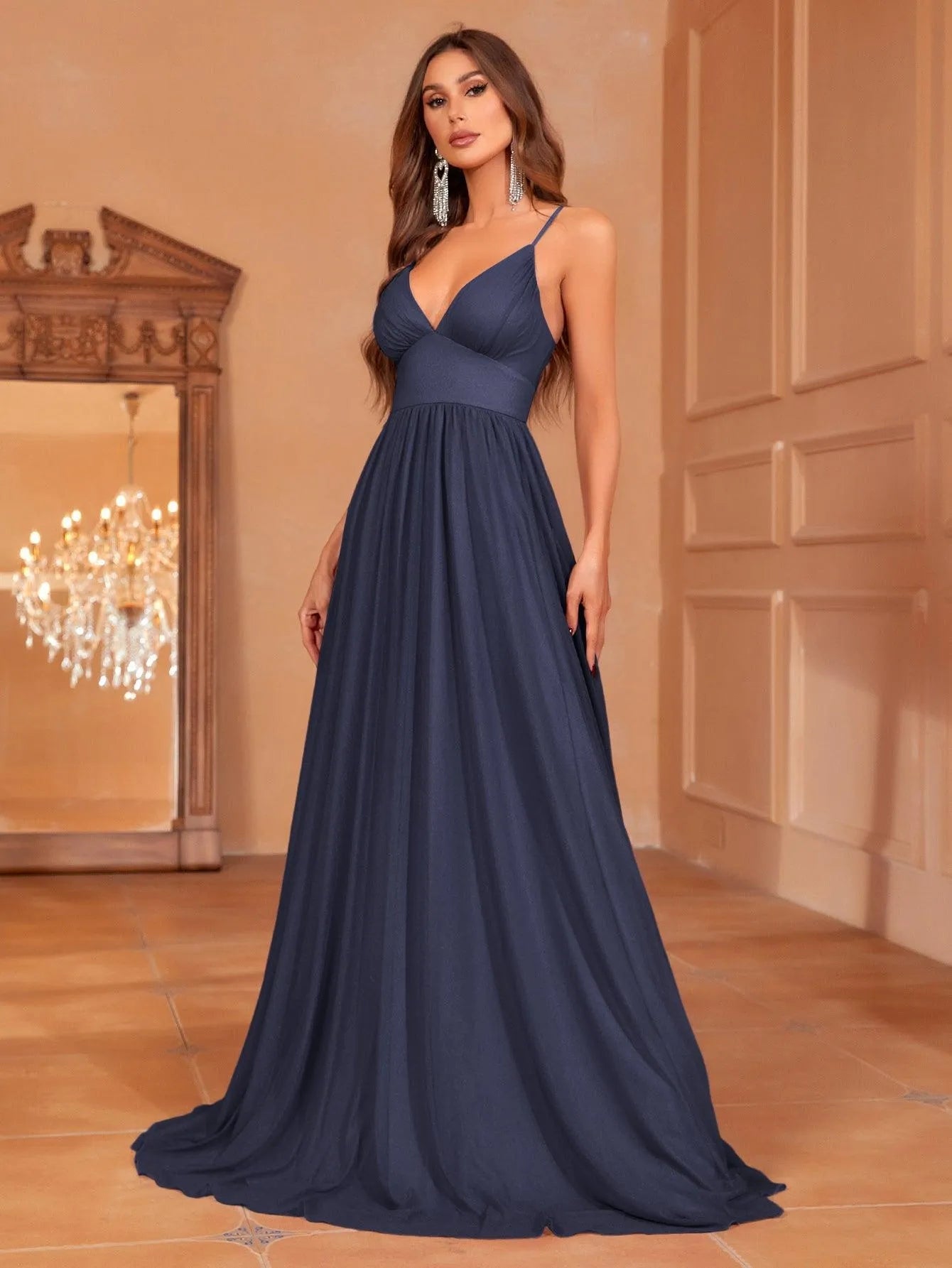 Solid A Line Cami Bridesmaid Dress