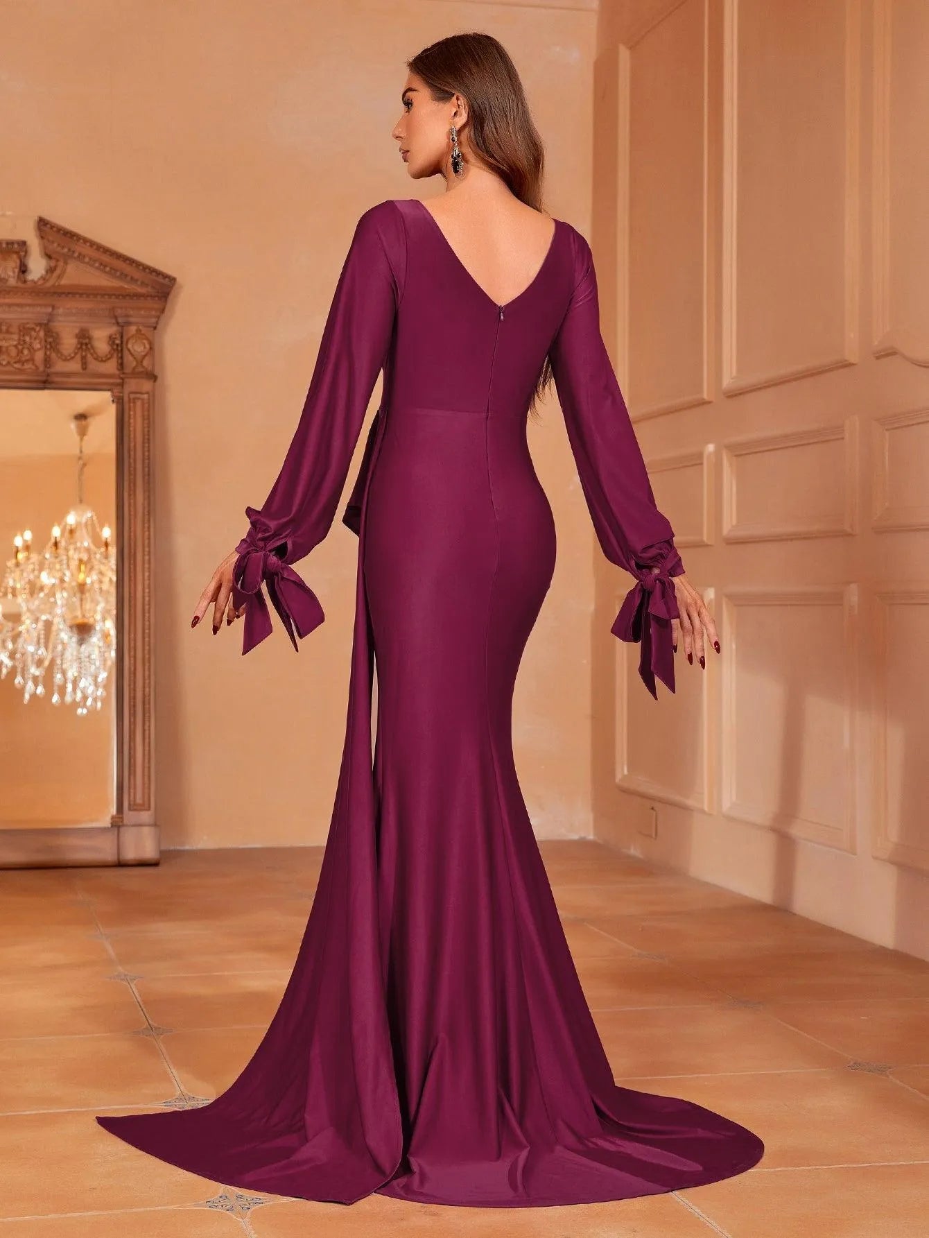 Elegant Draped Side Split Mermaid Dress