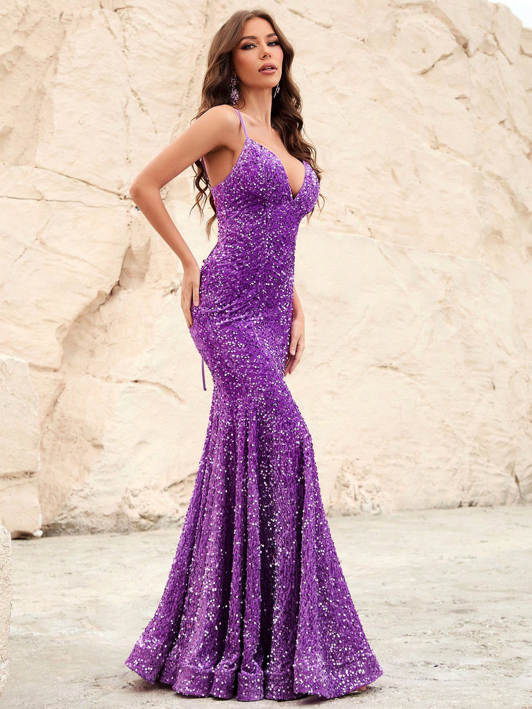 Elegant Spaghetti Strap Sleeveless Maxi Mermaid Dresses