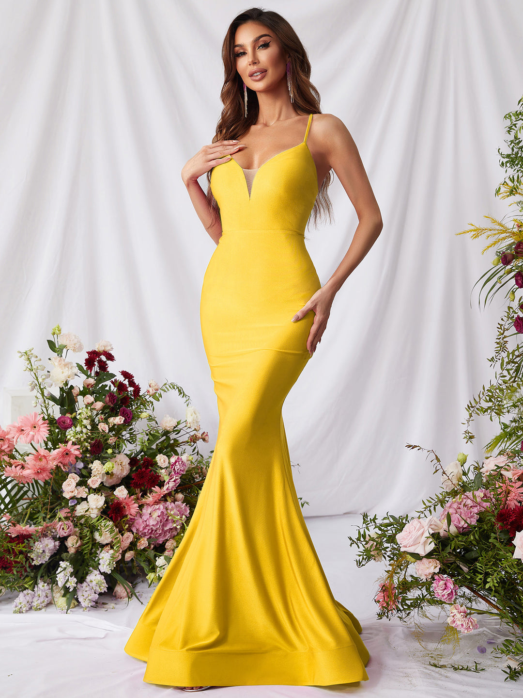 Elegant Spaghetti Strap Mermaid Prom Dress