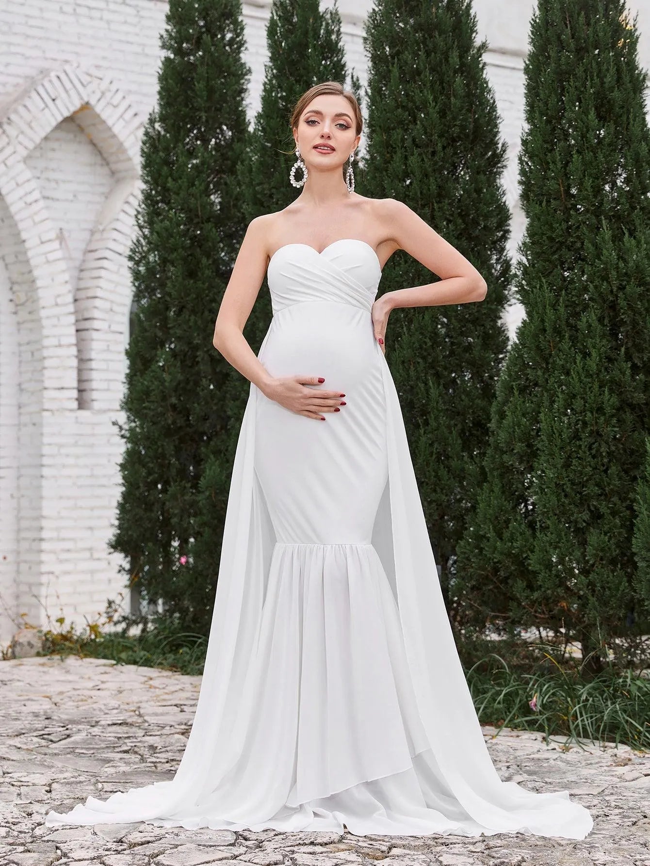 Maternity Mermaid Hem Tube Formal Dress