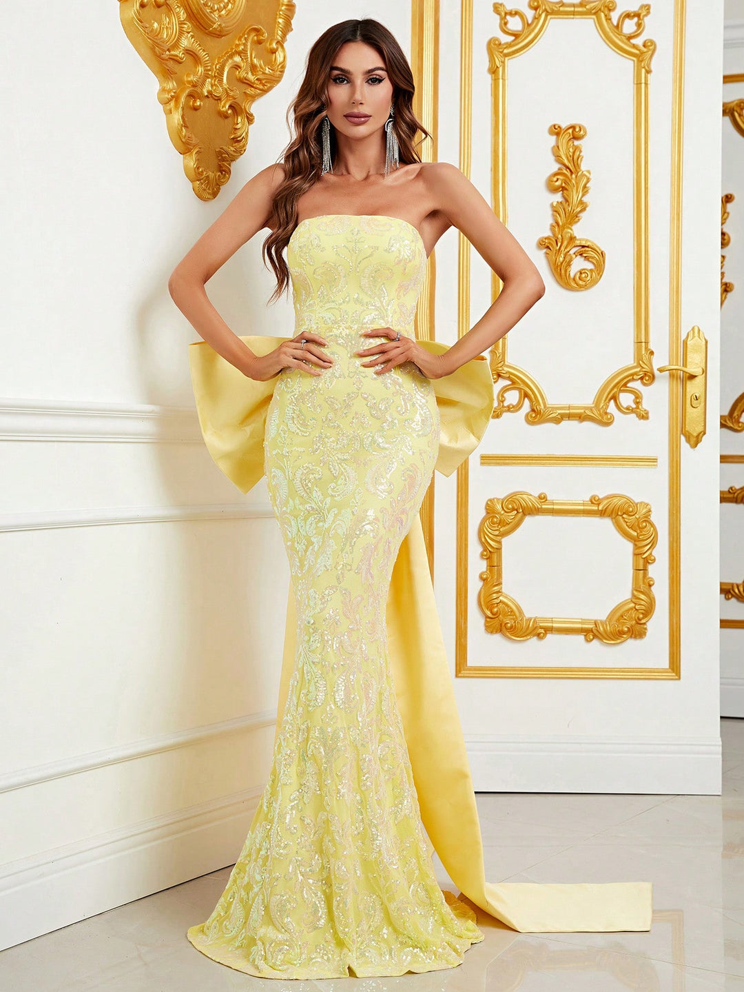 Elegant Tube Maxi Mermaid Dresses With Bow